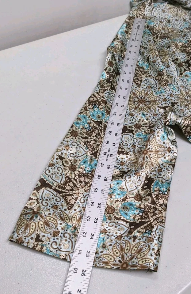 Adonna 缎面长袍女式 XL 和服印花 300L — 第 3/4 张图片