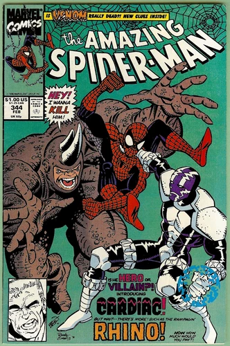 Amazing Spider-Man 344 1st App Kletus Casady (Carnage) Marvel Comics 1991 VF+