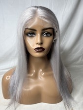 silver gray frontal lace wig Human Hair wigs gray gluess lace wig for women