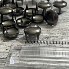 Lot of round Dome 12mm Black Nickel Studs for Crafts Leather Projects
