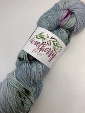 Woolberry Fiber Yarn Hand Dyed Verigated Superwash Merino Fingering Smooth Sock