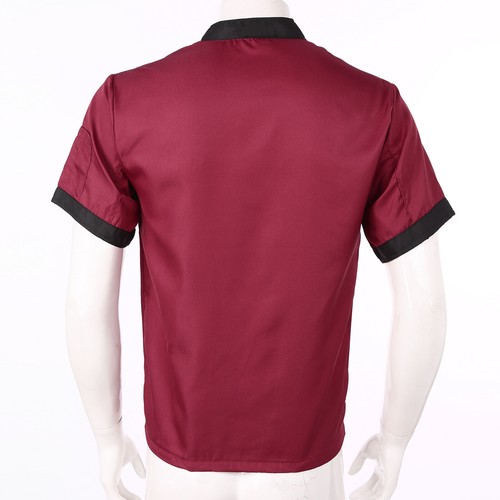Unisex Men Women Short Sleeve Chef Jacket Coat Cook Work Restaurant Uniform Top - Picture 10 of 43