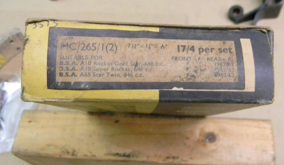 BSA A10 A65 1962 1963 JUEGO ZAPATA FRENO DELANTERO FORROS Foto 2 de 2