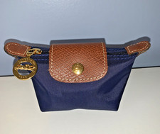 Longchamp Le Pliage Mini Nylon Zip Coin Purse Pouch Navy Excellent Condition