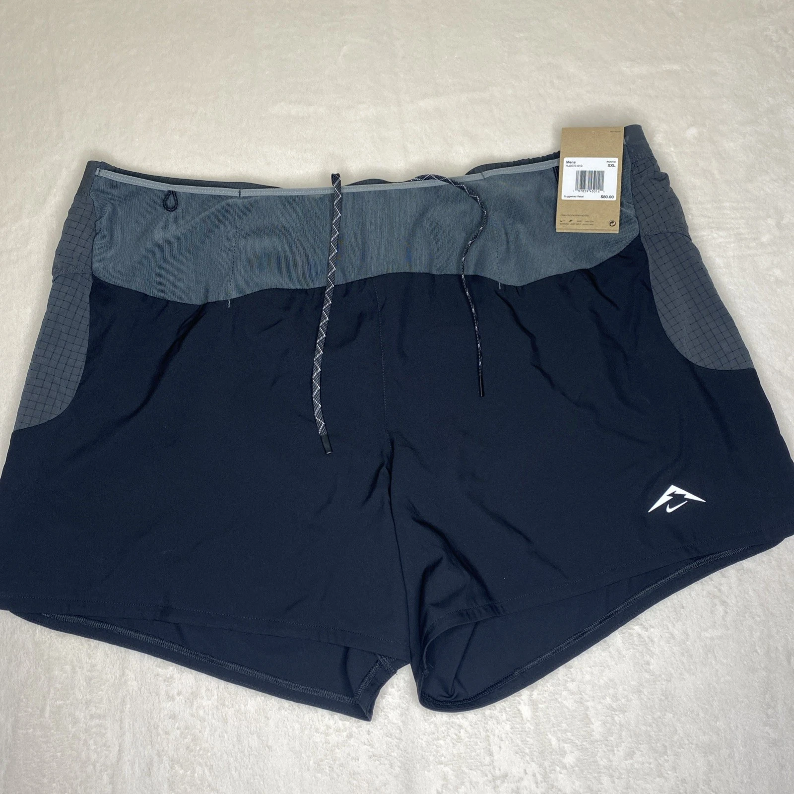 mens nike trail flex stride dri fit 5” shorts ADV men’s XXL Black New HJ3572-010
