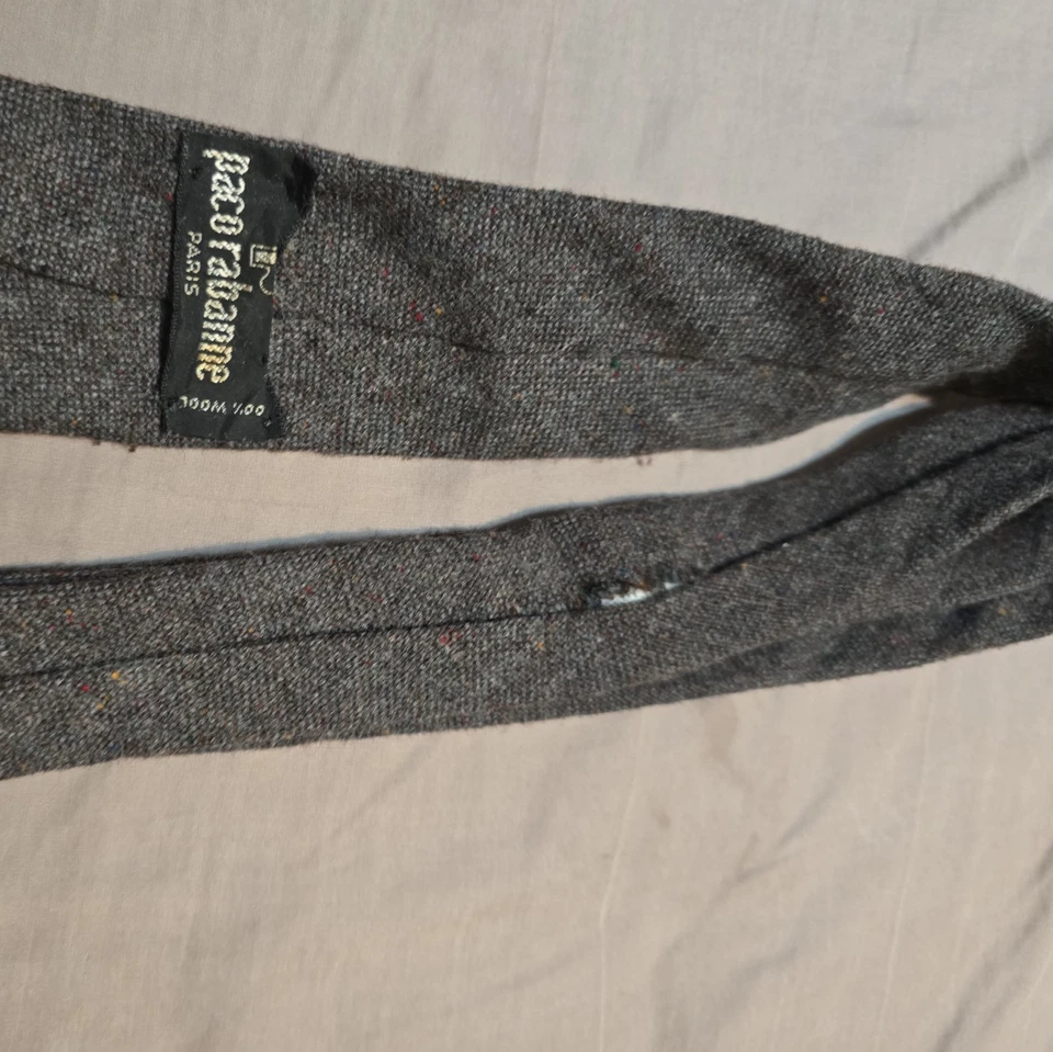 Paco Rabanne Paris 100% Wool Green knitted Men's Tie Made in W Germany #H3-1 - Imagem 2 de 2