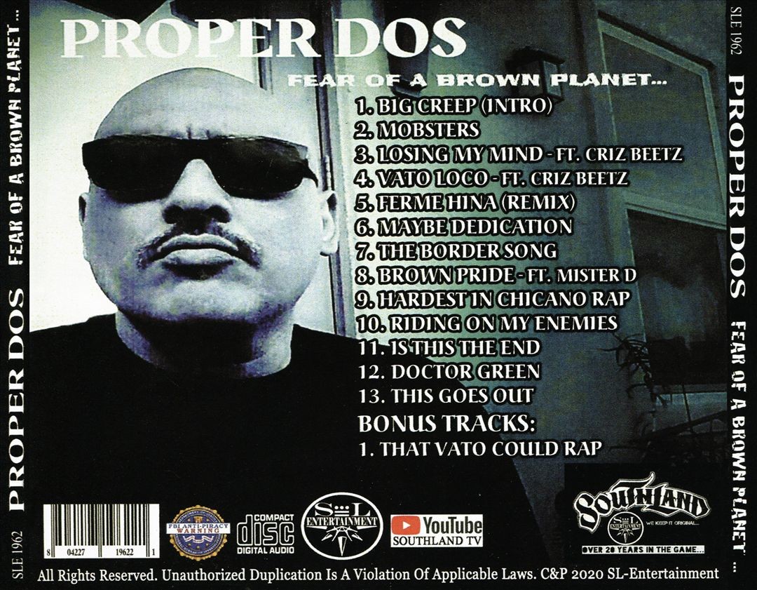 PROPER DOS/FRANK V FEAR OF A BROWN PLANET NEW CD