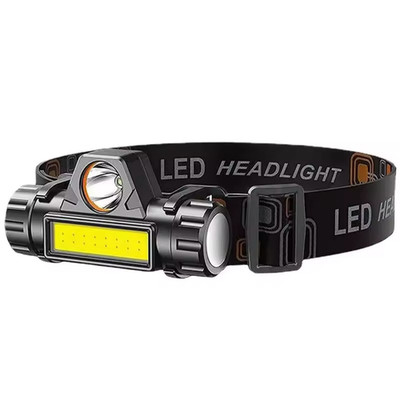 Stirnlampe Fahrrad Licht LED Wiederaufladbar COB Breitstrahl Spotlight USB Lade