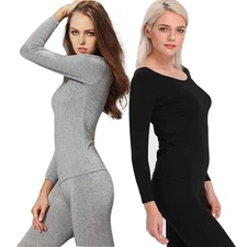Womens Long Johns Thermal Underwear Set Fleece Lined Base Layer for Cold Weather