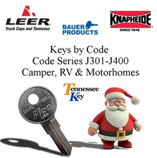 Leer, Bauer, Knapheide Keys for RV's, T-Handles  / Select key Code / J301-J400