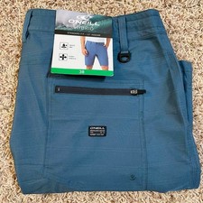 O Neill Men s Quick Dry Stretch Hybrid Shorts Blue, Size 38 New