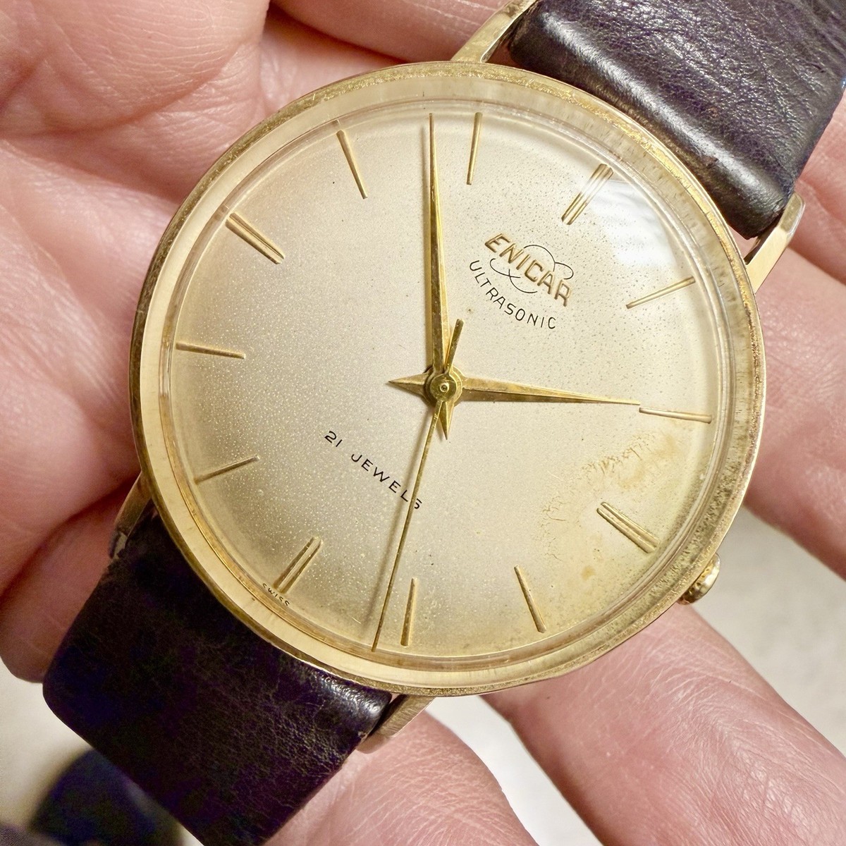 Vintage ENICAR Ultrasonic Gold Plated 21J Hand-Wind 100/149PS