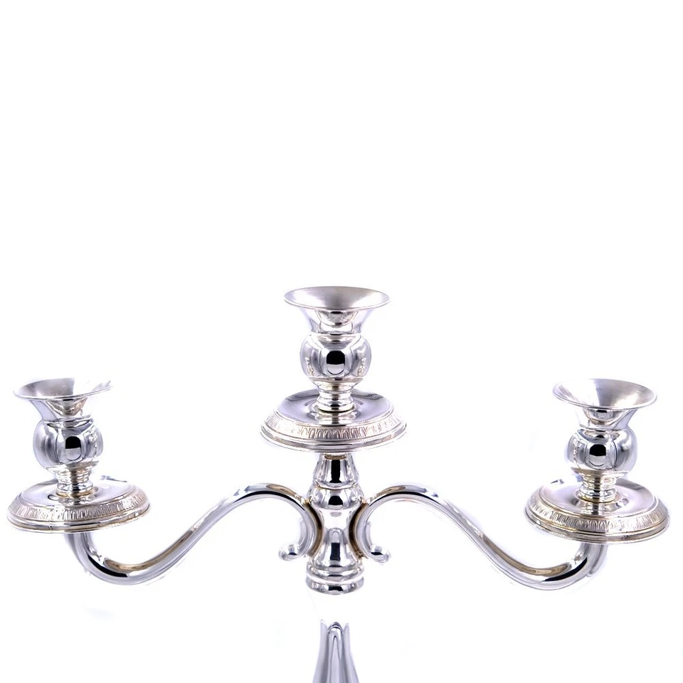Итальянский канделябр из чистого серебра с тремя руками в стиле ампир - Изображение 4 из 4