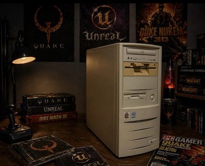 Vintage Retro Gaming PC Pentium 133 Sound Blaster Windows 95 Ära Computer