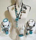 Vintage to Now Costume Jewelry Faux Stone & Silver Tone Bold Statement Lot