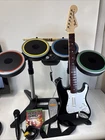 :: XBOX ONE :: Complete TESTED Rock Band 4 Band Bundle Guitar Drum Set Game Disc