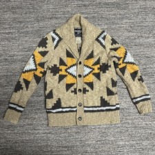 OshKosh B gosh Kids Knit Cardigan Sweater Size 6 Beige Cotton Blend Cozy Boy