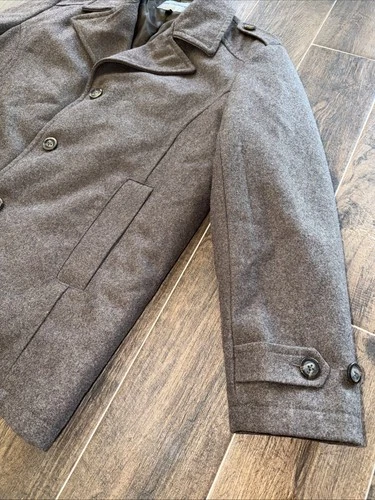 Johnston & Murphy Men’s L  Wool Blend Overcoat Car Coat image 4