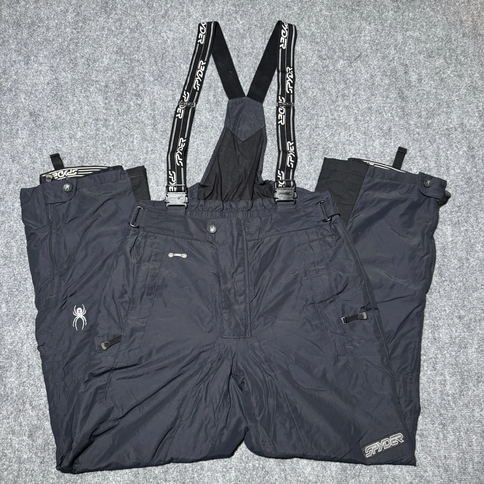 Spyder Ski Snowboard Bibs Suspender Snow Pants Waterproof Black Mens Sz Large 52
