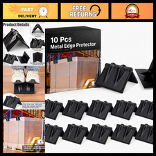 10 Pack Metal Edge Protectors for Flatbed Steel Corners - Black Corner Guards