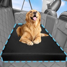Backseat Dog Bed, Dog Bed for Car Back Seat, 4in Thick PU Leather Pet Bed for...