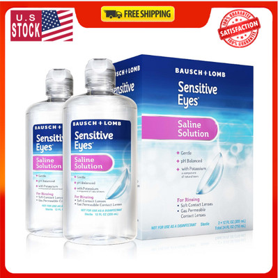 Sensitive Eyes Saline Solution, Gentle Daily Rinse 12 Fl Oz (Pack of 2)