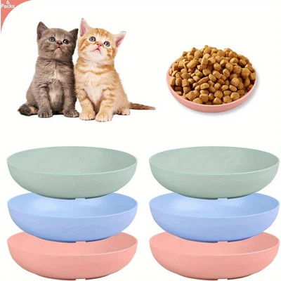 CYFUN DESIGN 6 stück Whisker Müdigkeit Katze Schüssel Flache Katze Futternapf Breite