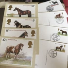 GB STAMPS ROYAL MAIL OFFICIAL PHQ POSTCARD HORSES MINT & FIRST DAY COVER