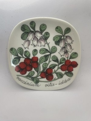 Vintage Arabia Finland Esteri Tomula Botanical Wandteller - Pin Schale 12cm