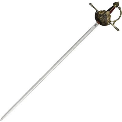 Art Gladius Musketeer Sword 35.5'' Stainless Steel Blade Leather Wrapped Handle