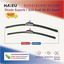 Scheibenwischer Vorne Satz für Audi 80 Avant B4 Skoda Superb 3U4 mit Tuch