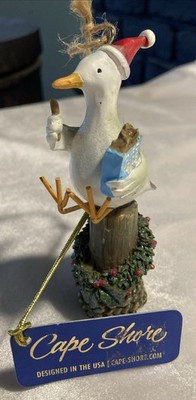 Seagull With Fries Cape Shore Resin Christmas Ornament 2006 Julia Oliver