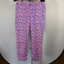 Lilly Pulitzer Sz 12 Mandevilla Slathouse Stripe Ankle Pants Beach Bright Preppy