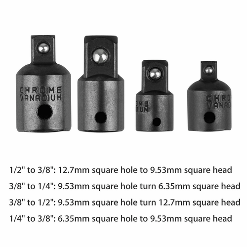 4PCS 3/8" to 1/4" 1/2 inch Drive Ratchet SOCKET ADAPTER REDUCER Air Impact M - Picture 4 of 12