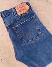 Vintage 90 s Levi's 501 Straight Leg Button Fly Jeans 38x29 Blue Denim