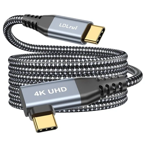 USB C Monitor Cable 6FT, Right Angle 4K UHD, C Video Display Cable, 6FT 