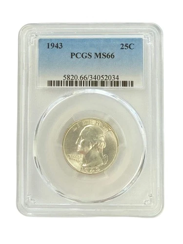 1943 Washington Quarter PCGS MS66