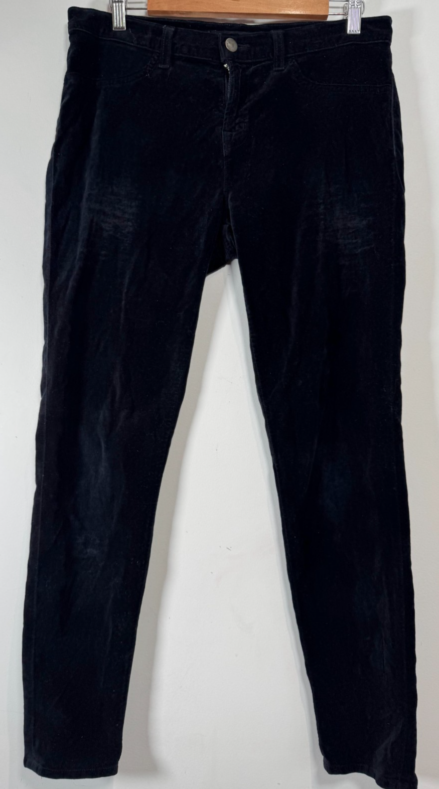 J Brand Velvet Trousers Women W30 Black Super Skinny Soft Cotton Stretch Jegging