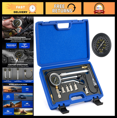 #ad #ad Engine Compression Tester Kit 11pc Cylinder Pressure Gauge amp; Spark Plug Tester $59.99