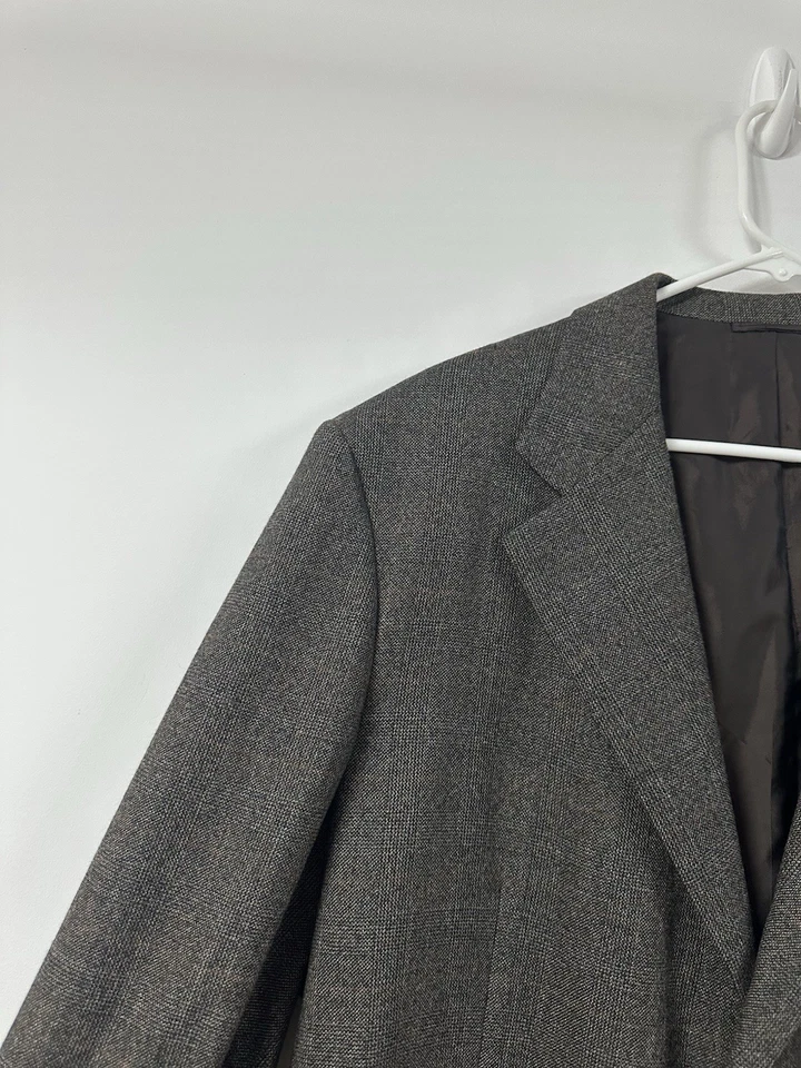 VTG Luciano Barbera Brown Flannel Over Check Plaid Blazer Wool 56 IT/46L US - Image 4 of 4