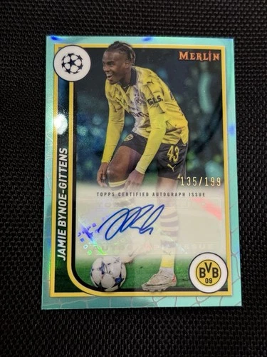2023-24 Topps Chrome Merlin UEFA  Jamie Bynoe-Gittens Teal /199 BVB