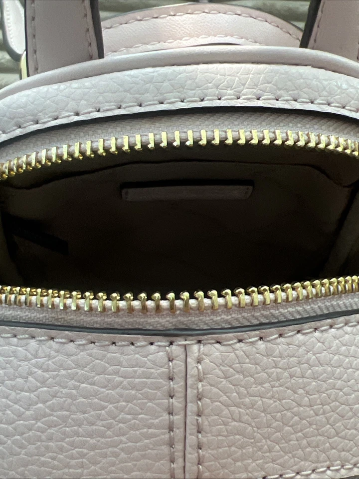 Michael Kors Rhea XS Zip Leather Backpack Crossbody Bag Powder Blush - Image 3 of 4