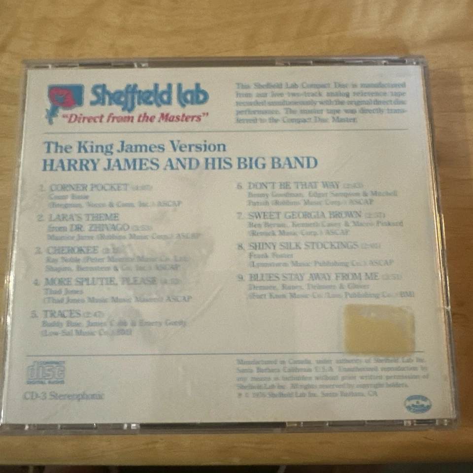 Harry James and His Big Band The King James Version CD Sheffield Lab Foto 2 de 2