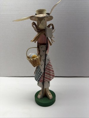 Celebrations by Silvestri Wooden Folk Art Figure Tall Easter Spring Decor