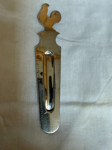 SAMPSON MORDAN & CO FOR ASPREY HALLMARKED SILVER COCKEREL BOOKMARK - Picture 3 of 4