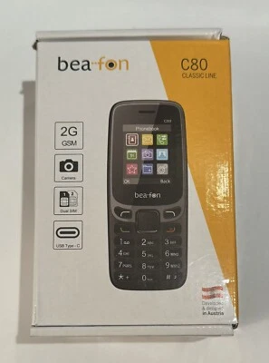 Bea-fon C80 Classic Line 2G Dual-Sim Tastenhandy - 4 GB Schwarz NEUWARE USB-C