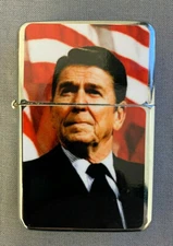 President Reagan D1 Flip Top Oil Lighter Windproof