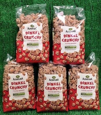 6,64 /kg) 5x ALNATURA DINKEL CRUNCHY Bio Dinkel Knusper Frühstück Müsli (5x750g)