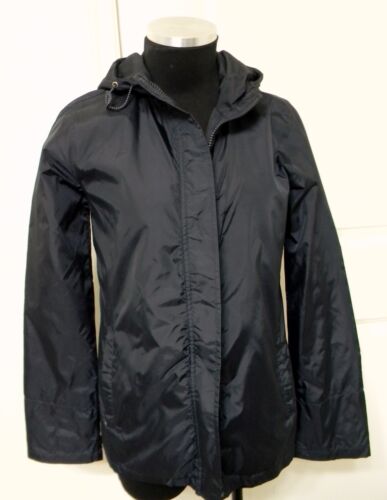 ABERCROMBIE AND FITCH Women's Navy Blue Windbreaker With Hoodie Jacket Size SX - Picture 1 of 5