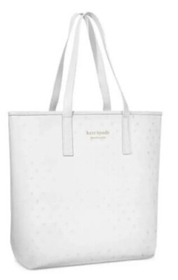 Kate Spade Fragrances White Dot Large Tote Bag NEW Designer Shopper